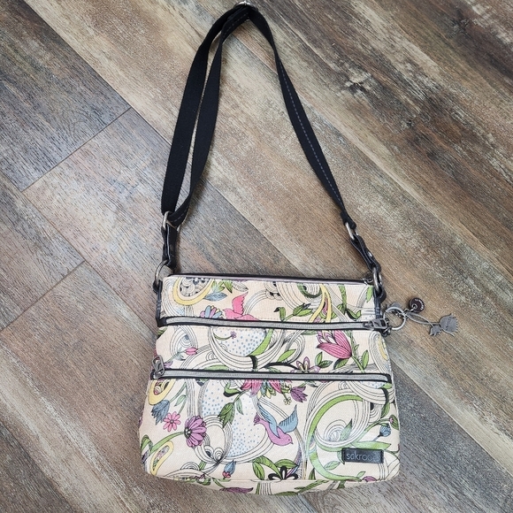 Sak Roots White Peace Dove Coated Canvas Purse - Picture 5 of 12